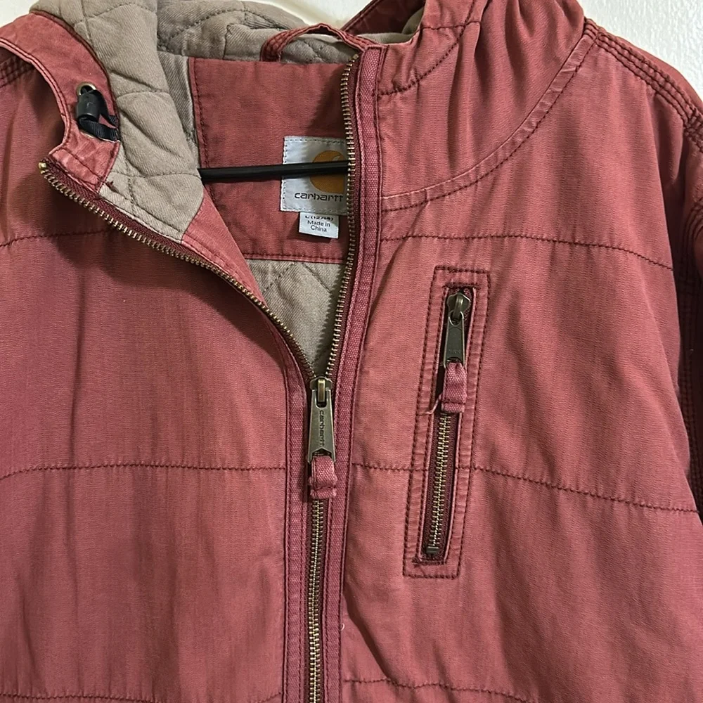 Carhartt Women’s Quilted Hooded Jacket - Rosewood - Picture 3 of 5